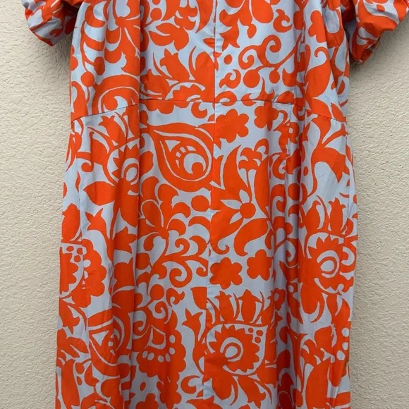Talbots Puff Sleeve Poplin Dress Floral Print Size 18W NWT - Picture 10 of 13